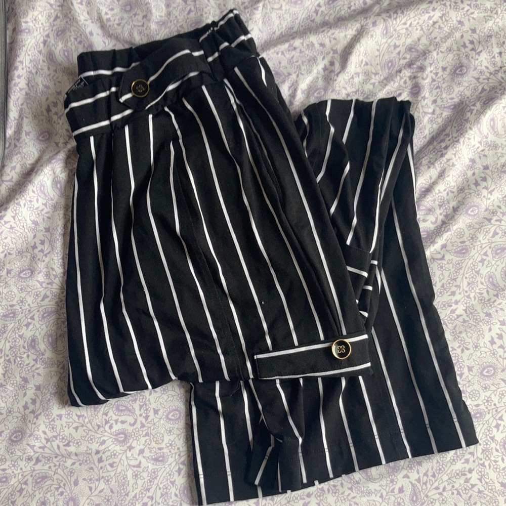 Stretchy flare striped cargo pants